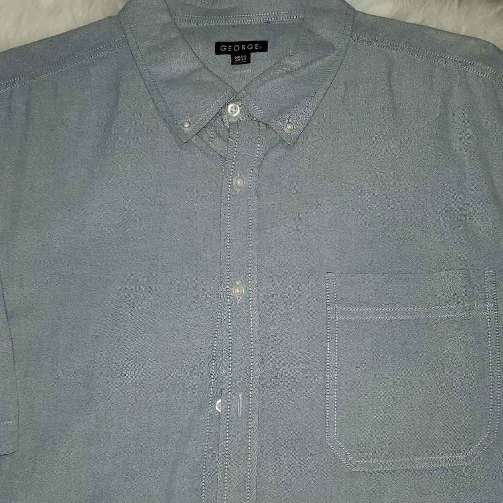 George Men's Casual Light Gray Button-Down Shirt